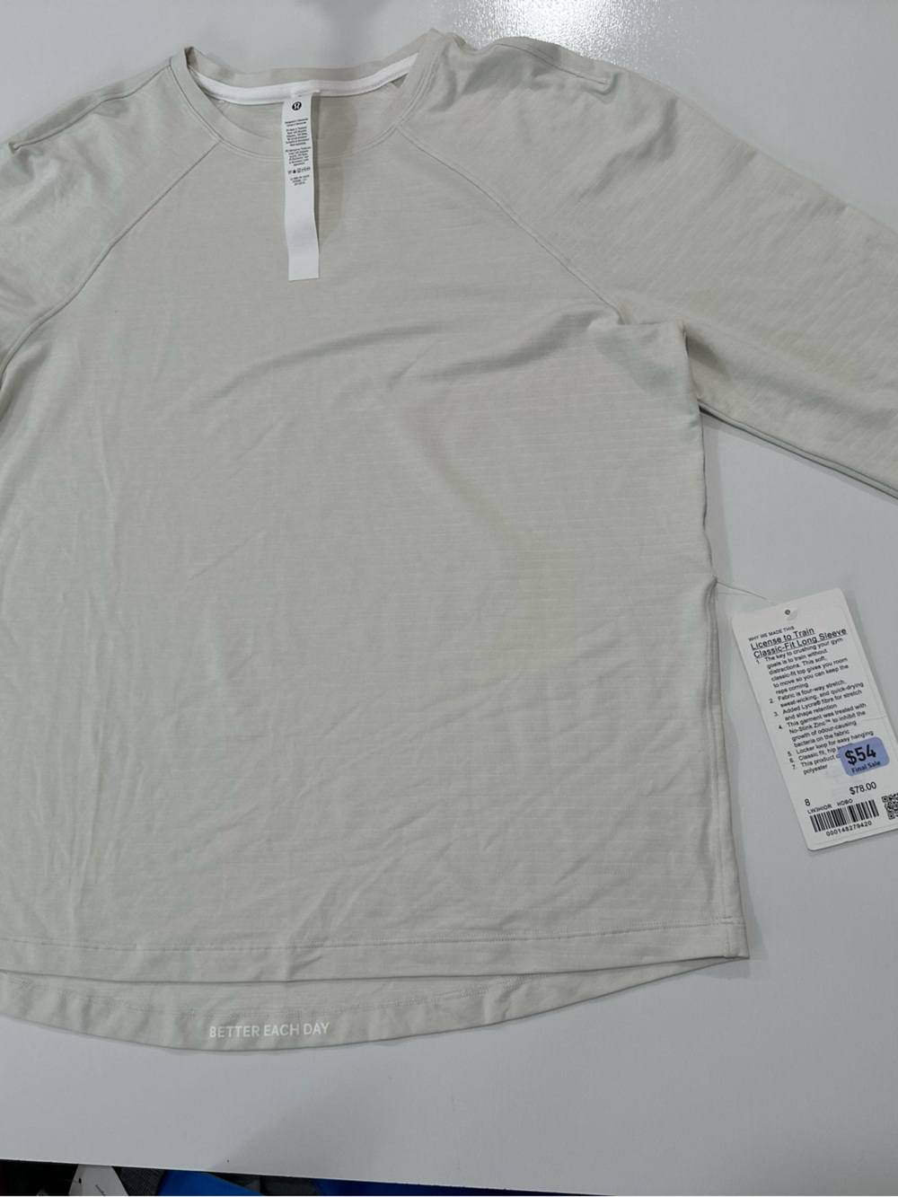 lululemon athletica Long Sleeve Crewneck Top - Light Beige